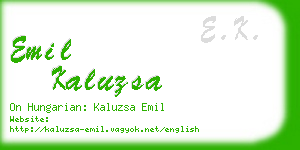 emil kaluzsa business card